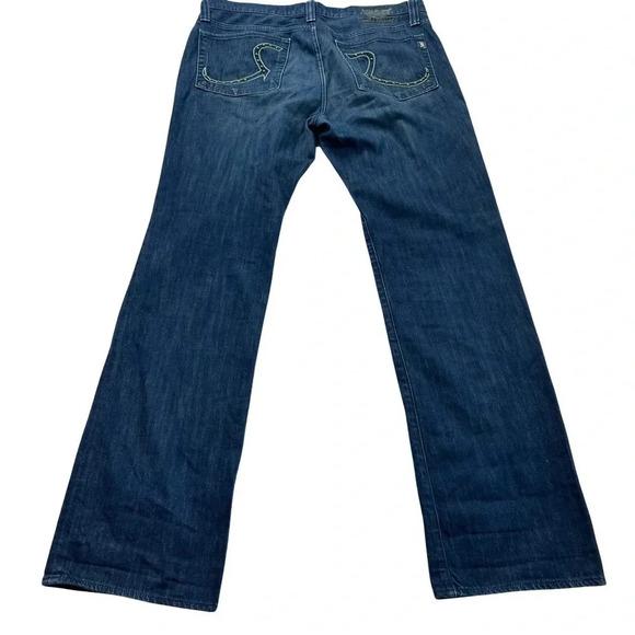 Rock & Republic Boot Embellished Pocket Jeans • 36 • Button Fly • Teal stitching - Picture 9 of 10